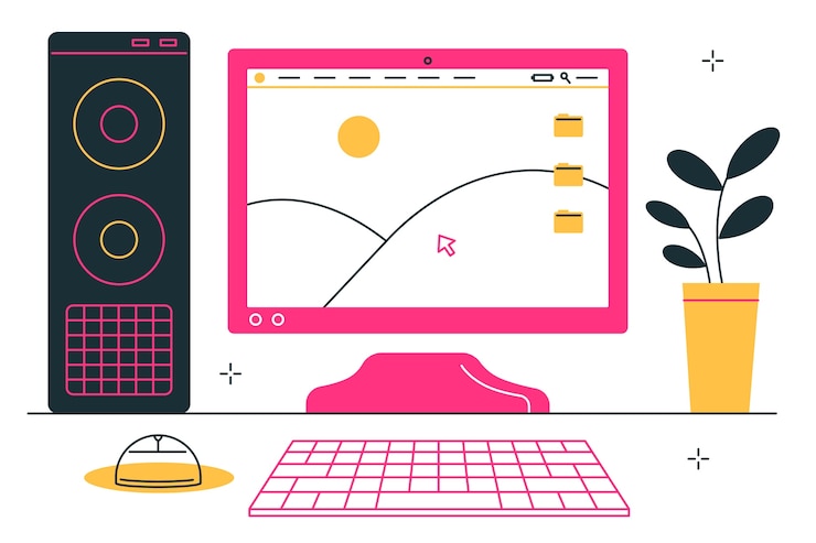Vector Gratis desktop computer  concept illustration