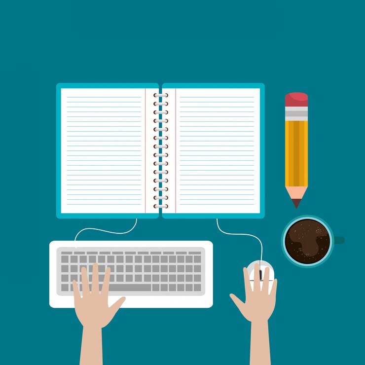 Vector Gratis desktop computer with easy e-learning