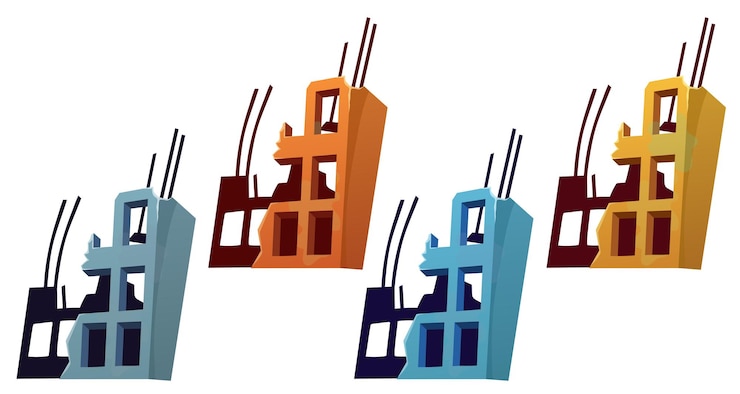Vector Gratis destroyed buildings after natural disaster