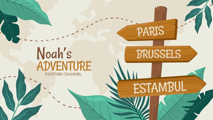 Vector Gratis detailed adventure youtube channel art