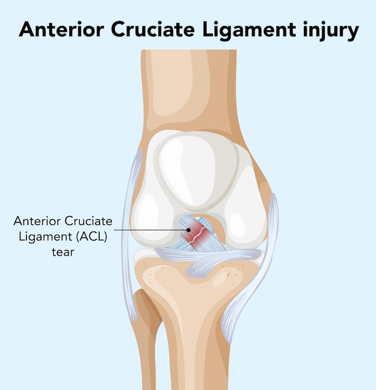 Vector Gratis detailed illustration of anterior cruciate ligament injury