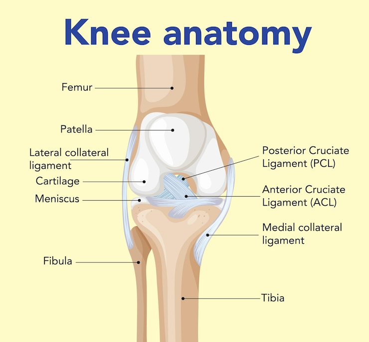 Vector Gratis detailed knee anatomy vector illustration