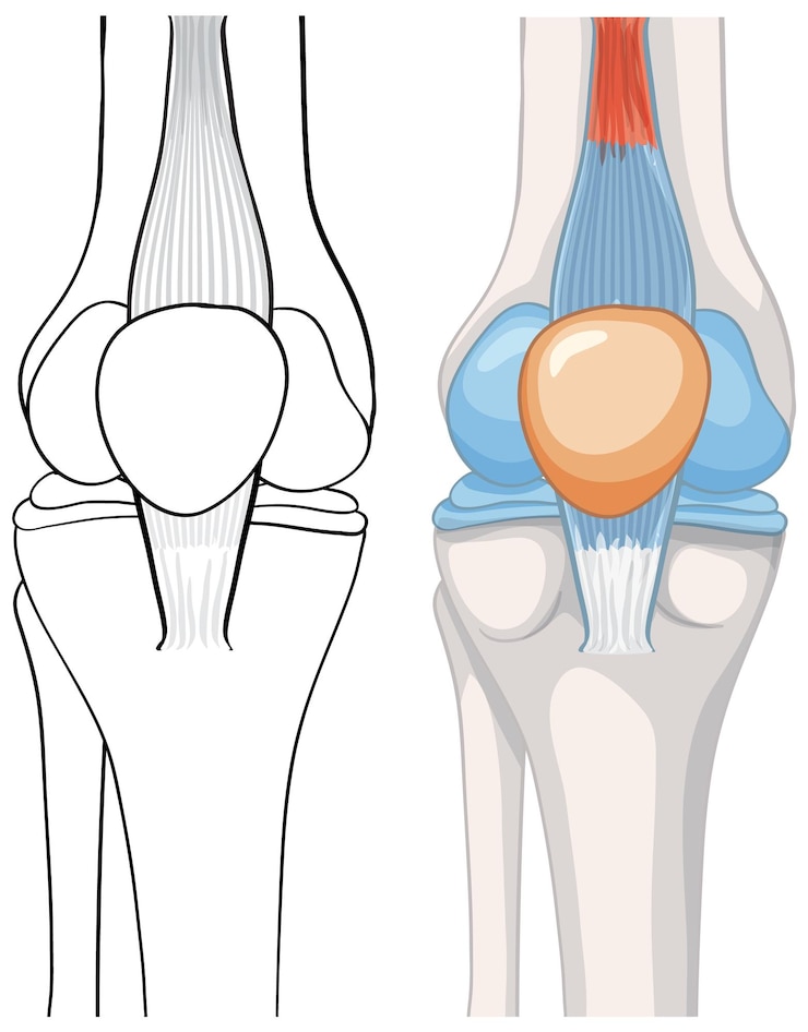 Vector Gratis detailed knee joint illustration