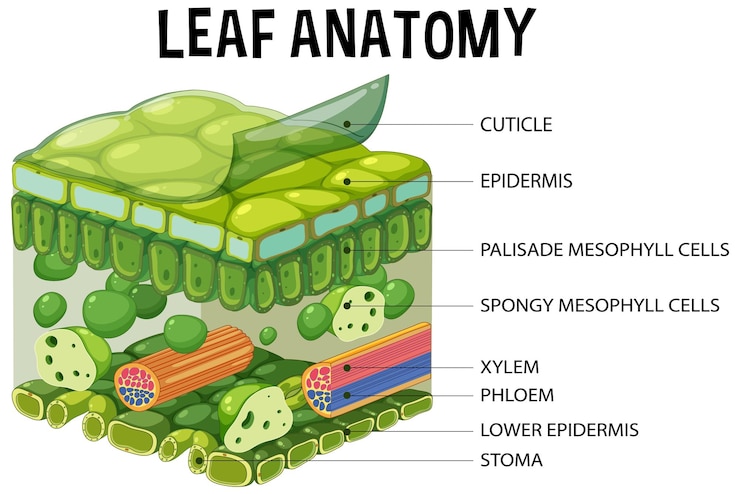 Vector Gratis diagram struktur internal daun