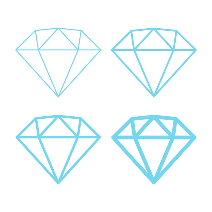 Vector Gratis diamond outline style multiple thickness