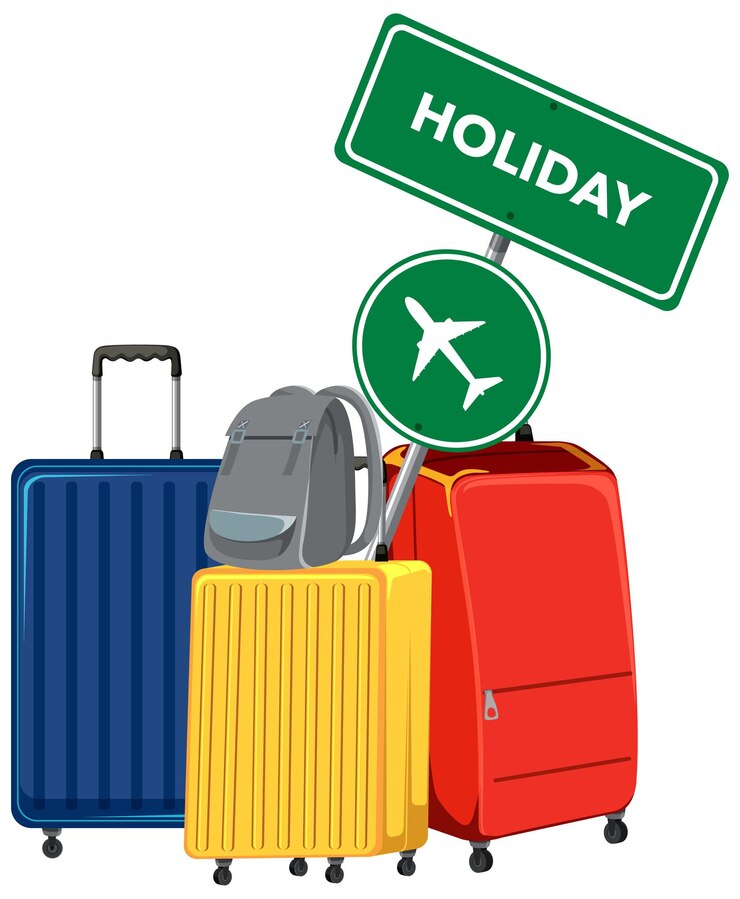 Vector Gratis different colors trolley suitcases
