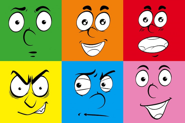 Vector Gratis different expressions on human faces