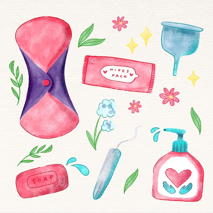 Vector Gratis different feminine hygiene products