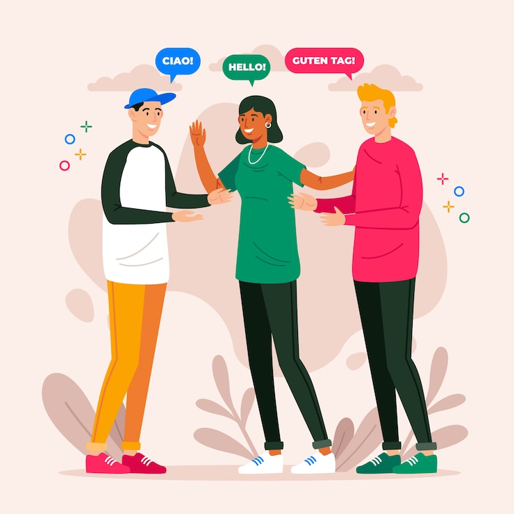 Vector Gratis different people talking in different languages