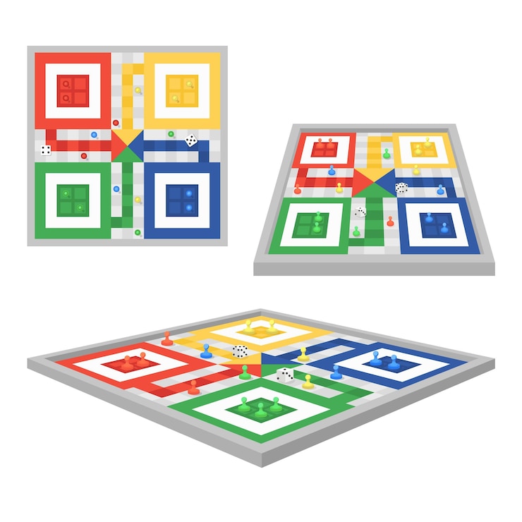 Vector Gratis different perspectives for ludo board game
