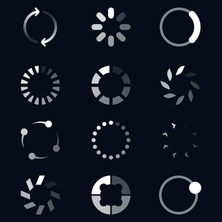 Vector Gratis different round loaders flat icon set