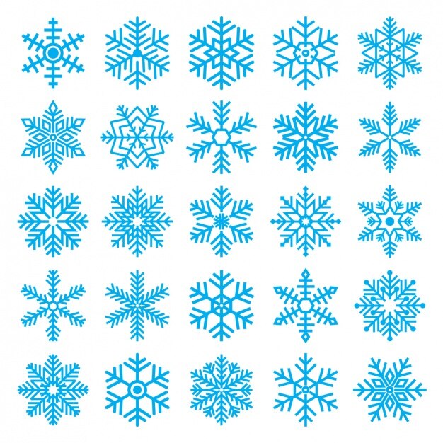 Vector Gratis different snowflakes