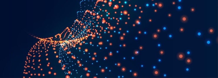 Vector Gratis digital flowing particle wave technology banner
