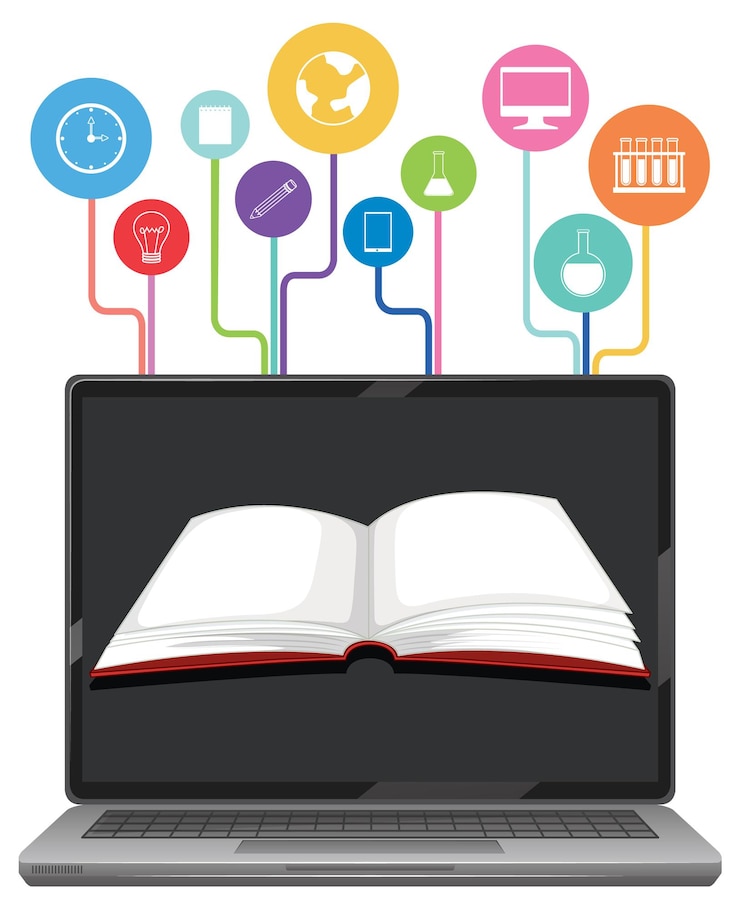 Vector Gratis digital learning and knowledge sharing