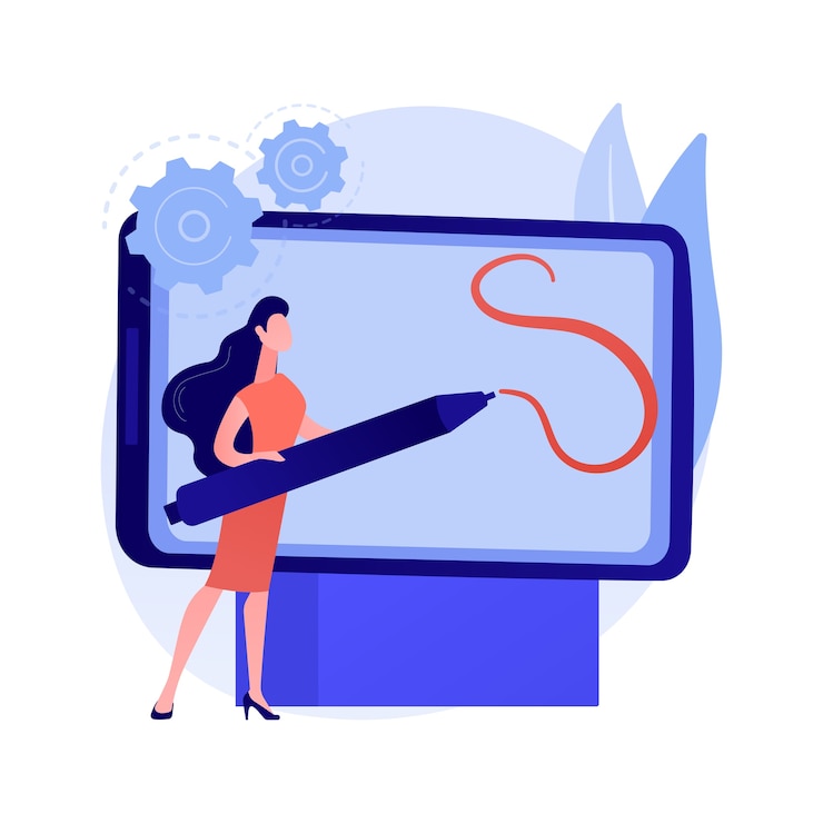 Vector Gratis digital pen abstract concept illustration.
