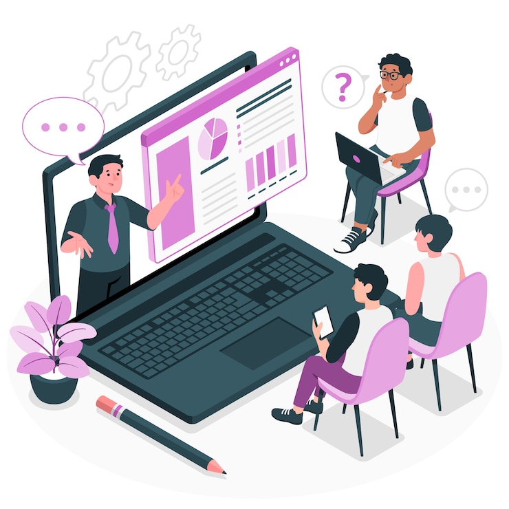 Vector Gratis digital presentation concept illustration