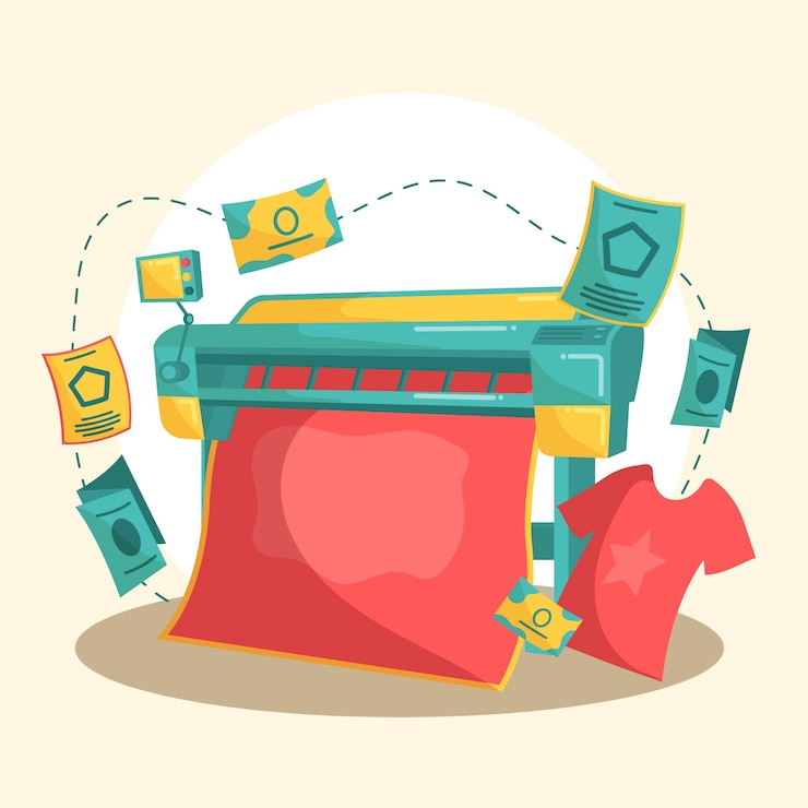 Vector Gratis digital printing concept illustration