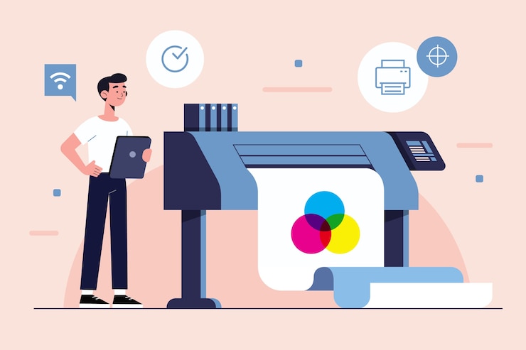 Vector Gratis digital printing concept illustration