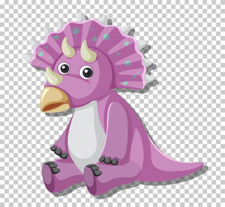 Vector Gratis dinosaurus triceratops lucu terisolasi