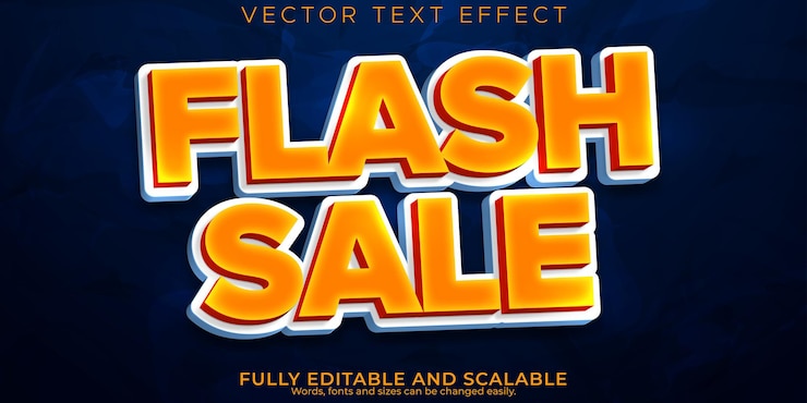 Vector Gratis diskon kilat efek teks bisa diedit dan tawarkan gaya teksx9