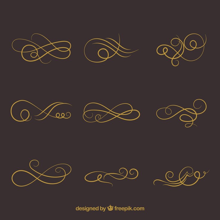 Vector Gratis dividers collection in calligraphic style