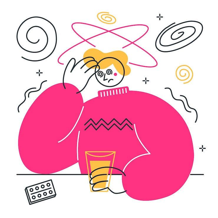 Vector Gratis dizzy concept illustration