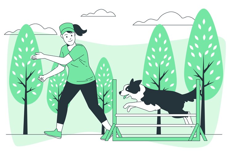 Vector Gratis dog handler concept illustration