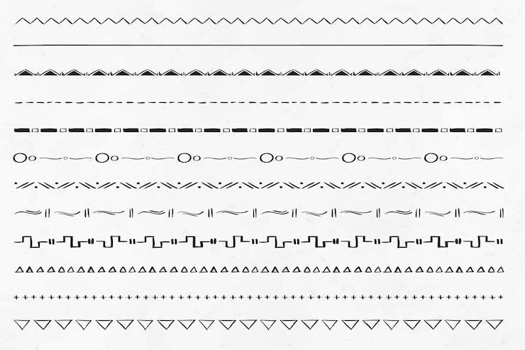Vector Gratis doodle hand drawn divider boho style set