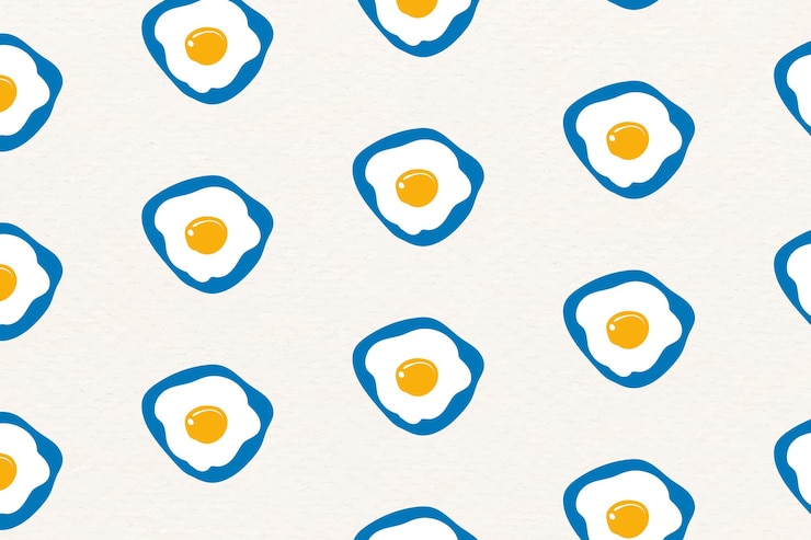 Vector Gratis doodle sunny side up egg seamless pattern