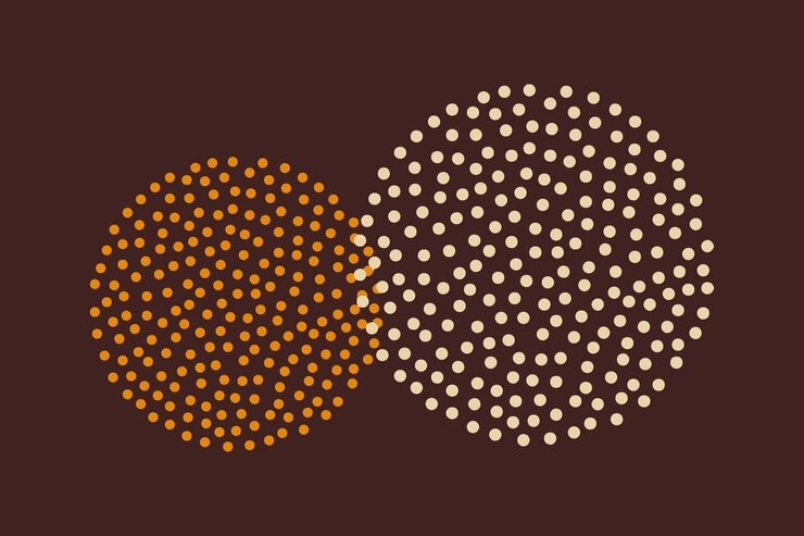 Vector Gratis dotted circle design vector in yellow tone