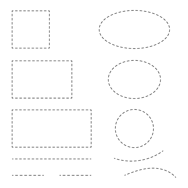 Vector Gratis dotted lines circles and boxes borders