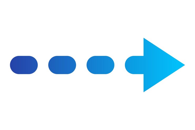 Vector Gratis dotted right arrow blue gradient