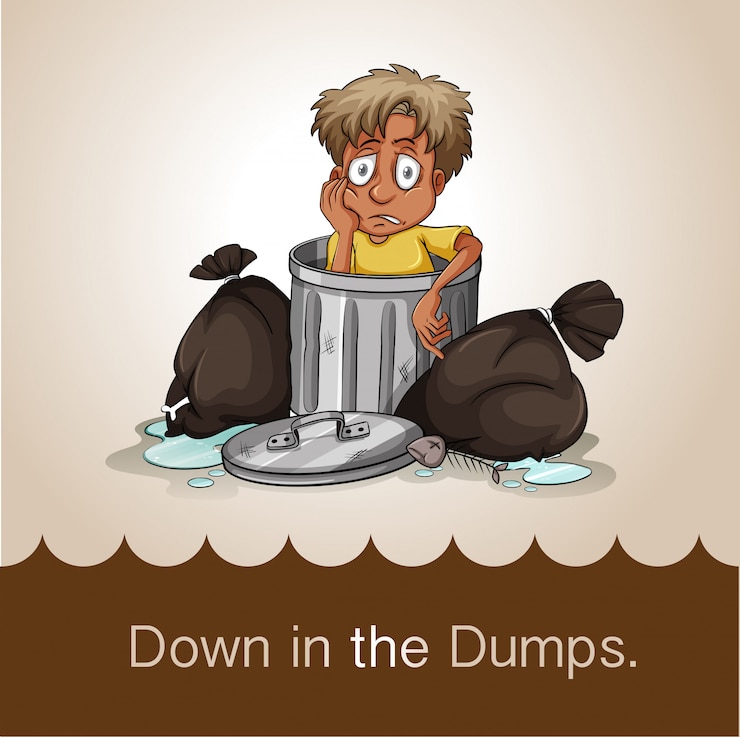 Vector Gratis down in the dumps