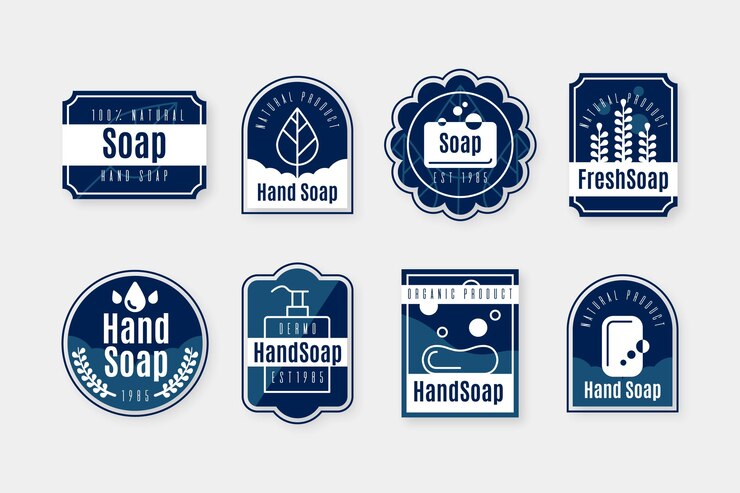 Vector Gratis drawn soap label template set