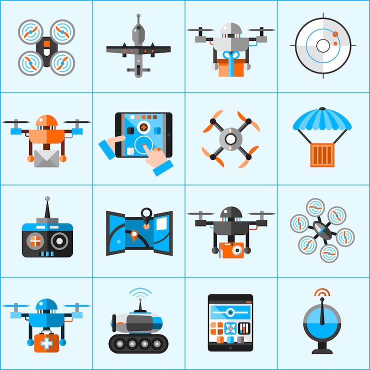 Vector Gratis drone icons set
