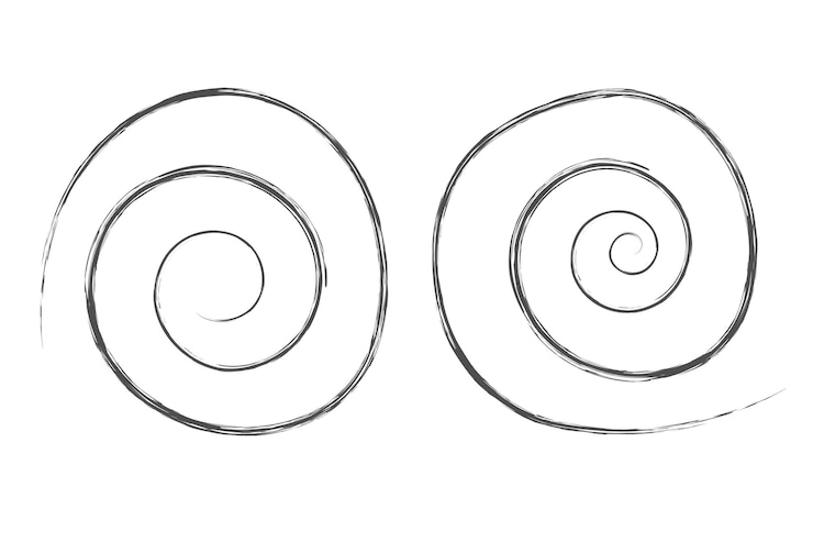 Vector Gratis dua spiral sapuan kuas