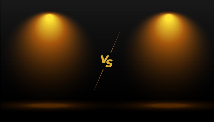 Vector Gratis duel combat versus vs banner with two focus light effect