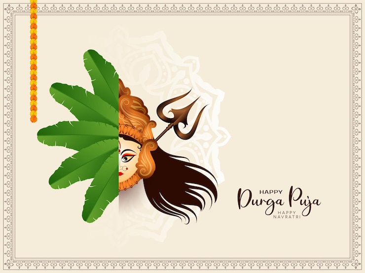 Vector Gratis durga puja dan desain latar belakang budaya etnis india festival navratri bahagia
