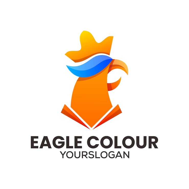 Vector Gratis eagle king gradient icon logo design