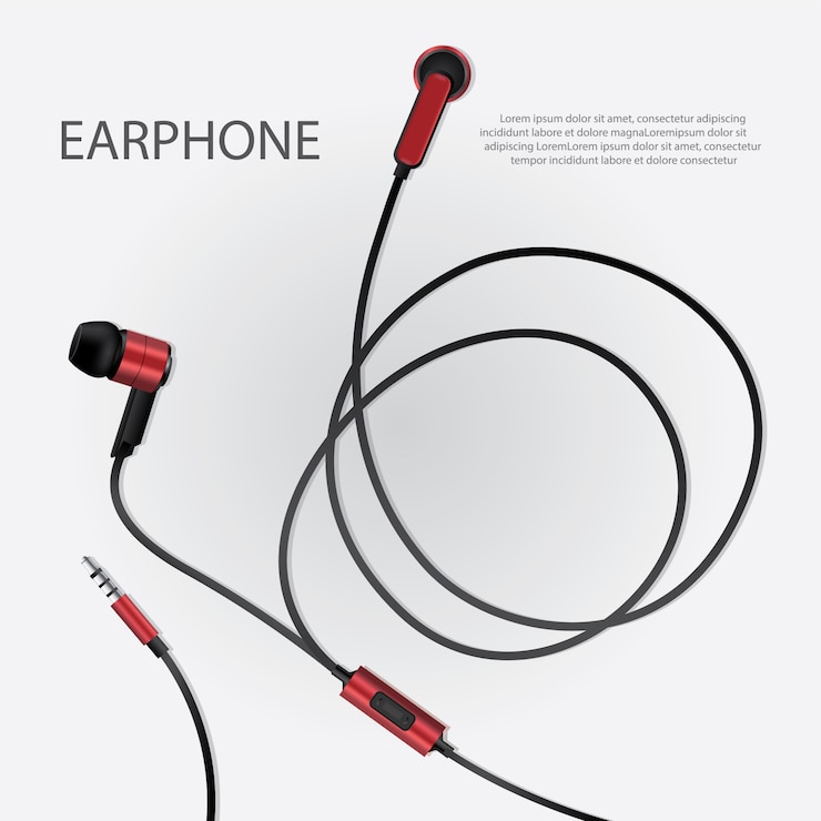 Vector Gratis earphone musik terisolasi