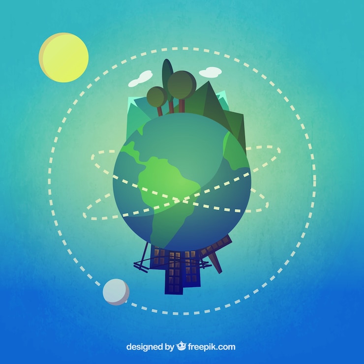 Vector Gratis earth with urban and rural sides