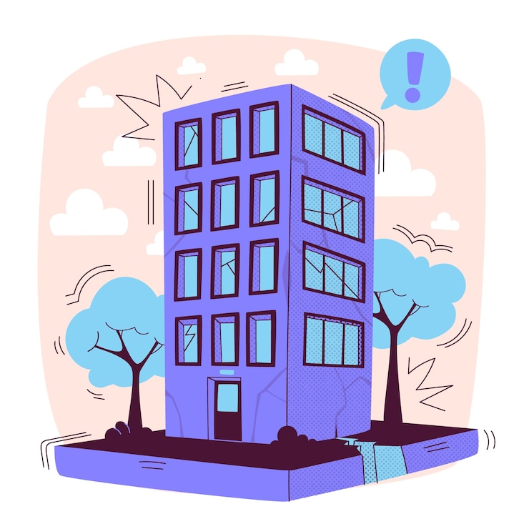 Vector Gratis earthquake concept illustration