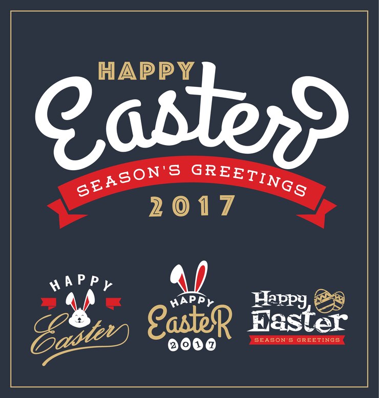 Vector Gratis easter labels collection