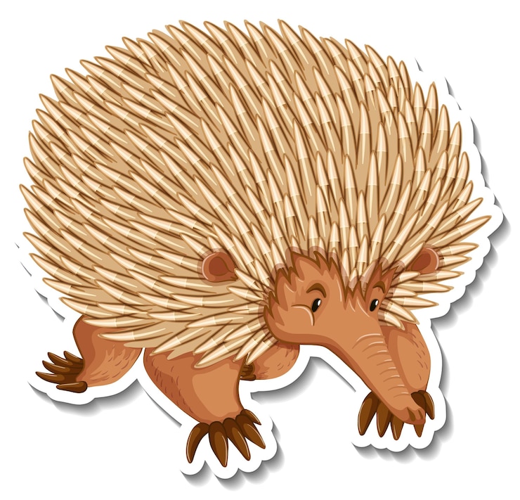 Vector Gratis echidna cartoon character on white background