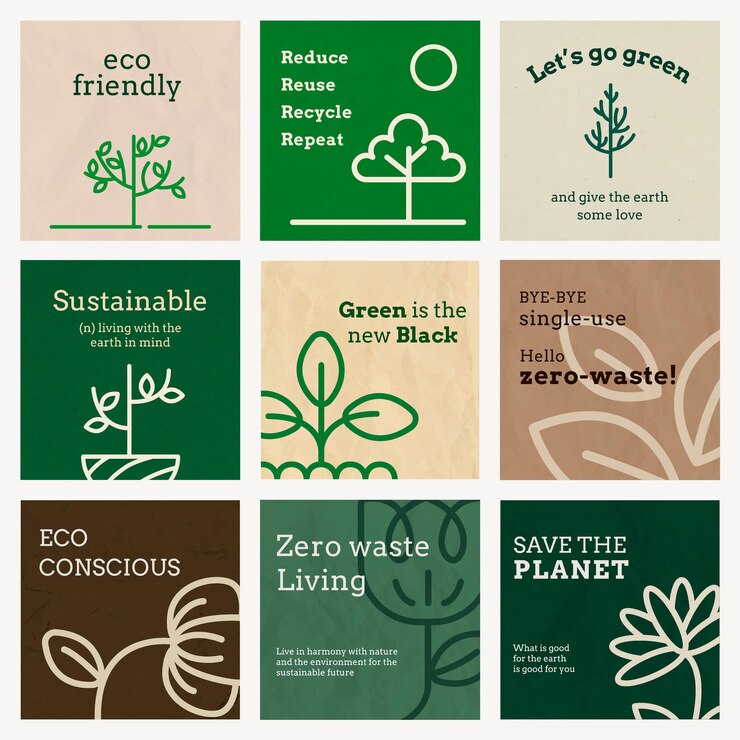 Vector Gratis eco social media template vector in earth tone set