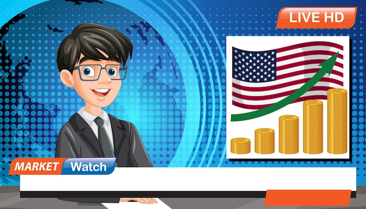 Vector Gratis economic news broadcast illustration