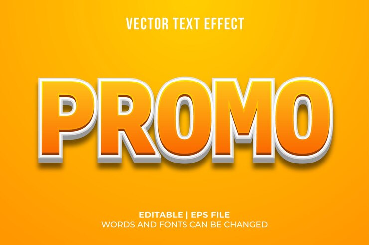 Vector Gratis editable 3d text effect for promotion