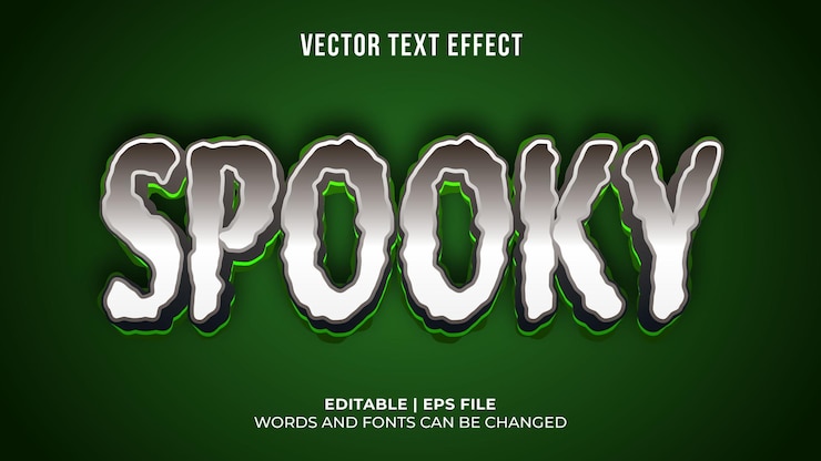 Vector Gratis editable spooky text