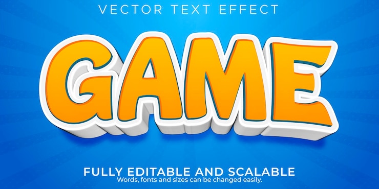 Vector Gratis editable text effect game cartoon text style