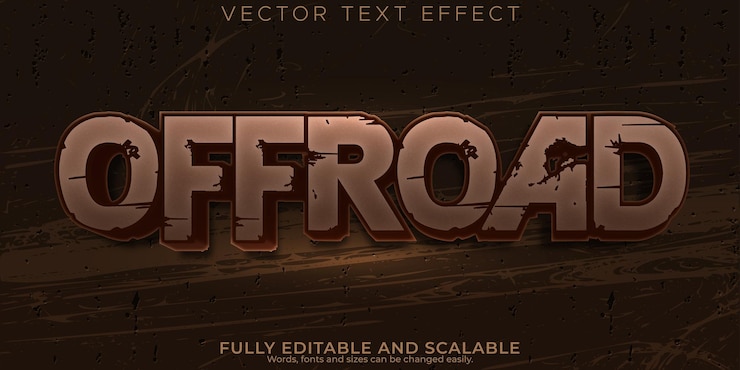 Vector Gratis editable text effect offroad 3d dirty and adventure font style